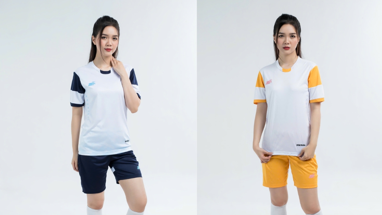 quần áo bóng đá nữ màu trắng