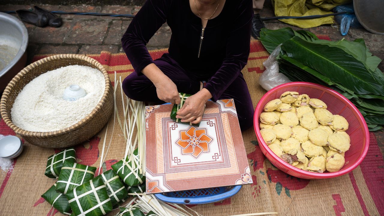 Bánh Chưng Chay Trong Mâm Cỗ Tết