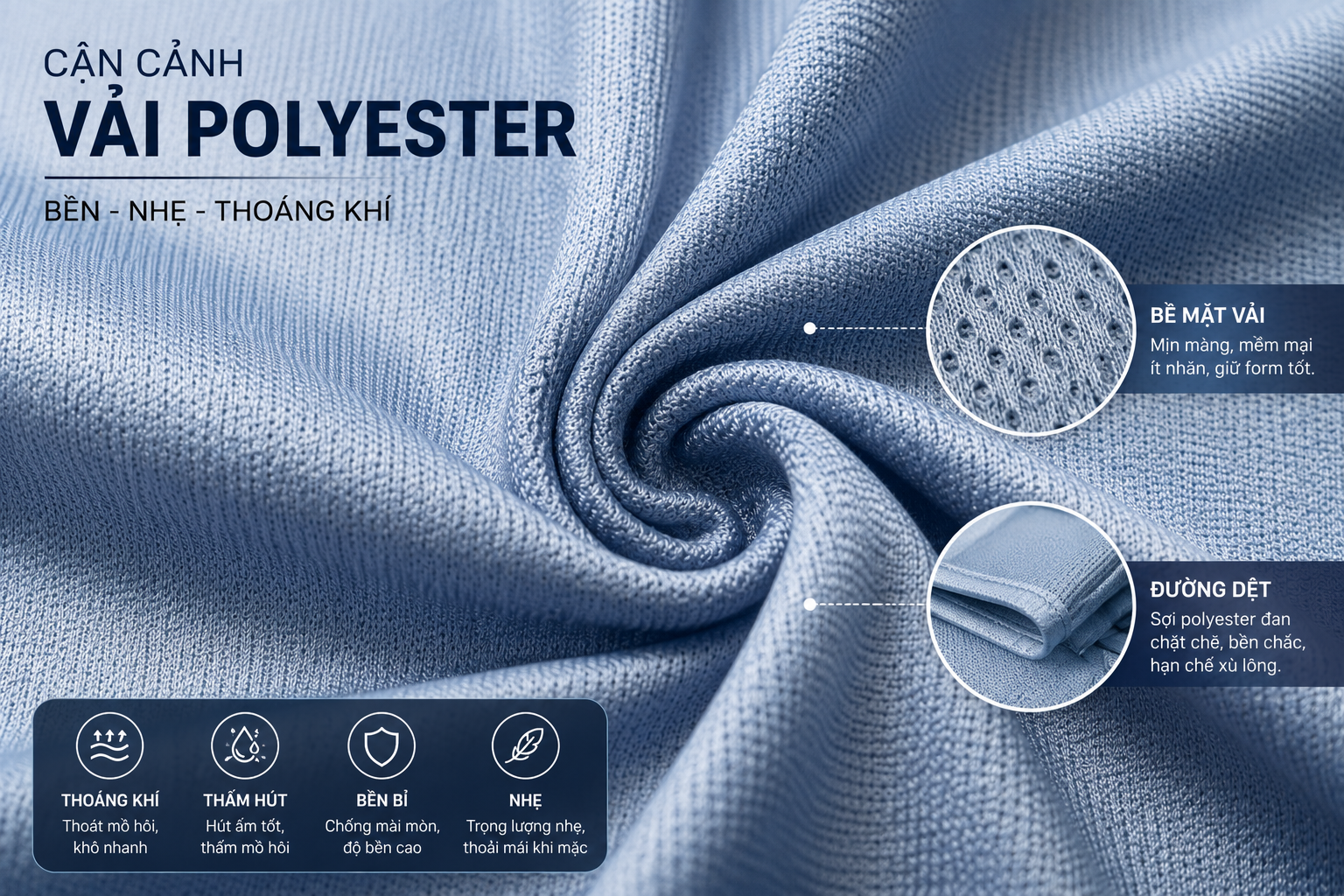 Ưu điểm của vải Polyeste