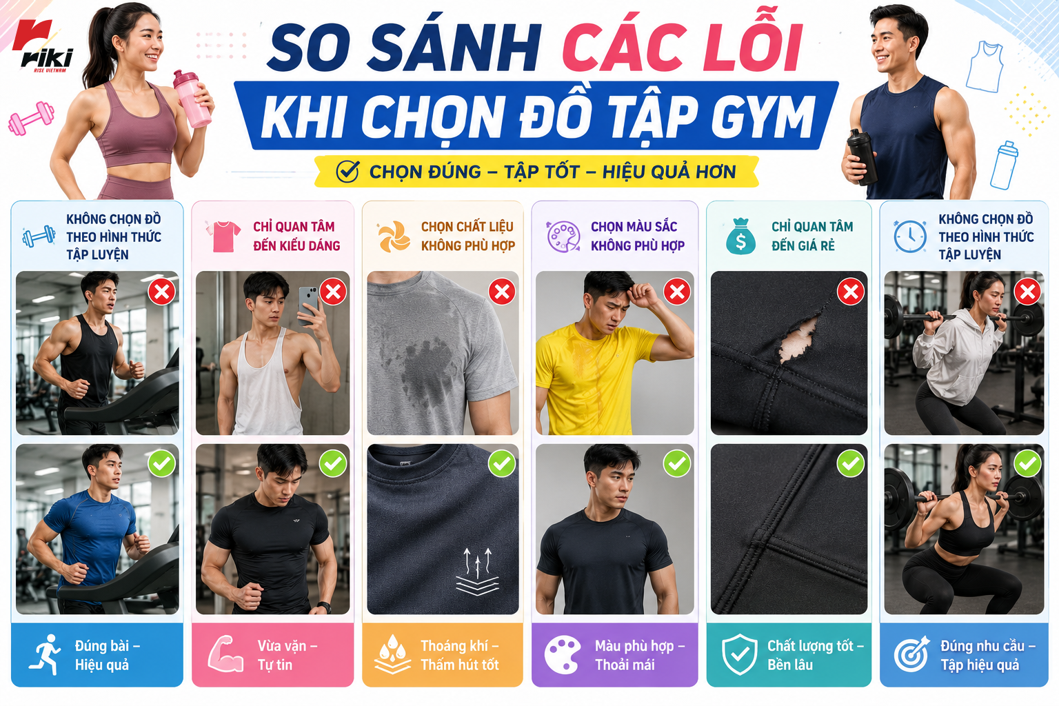 Những sai lầm khi chọn đồ tập gym