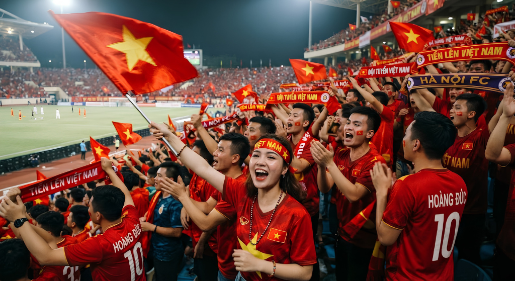 Cổ động viên Việt Nam trên khán đài