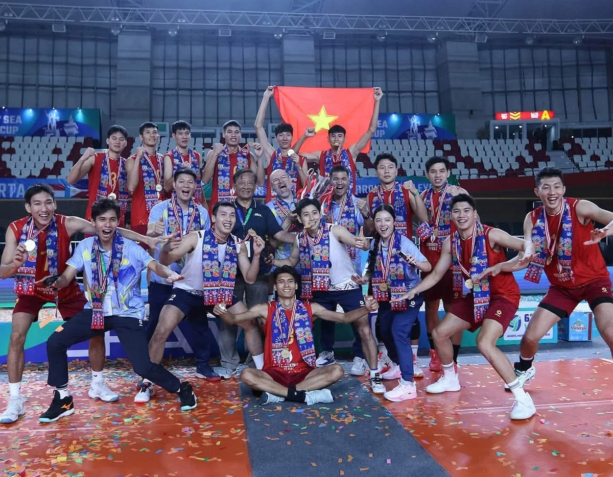 Đội tuyển bóng chuyền nam Việt Nam vô địch SEA V-Cup 2026