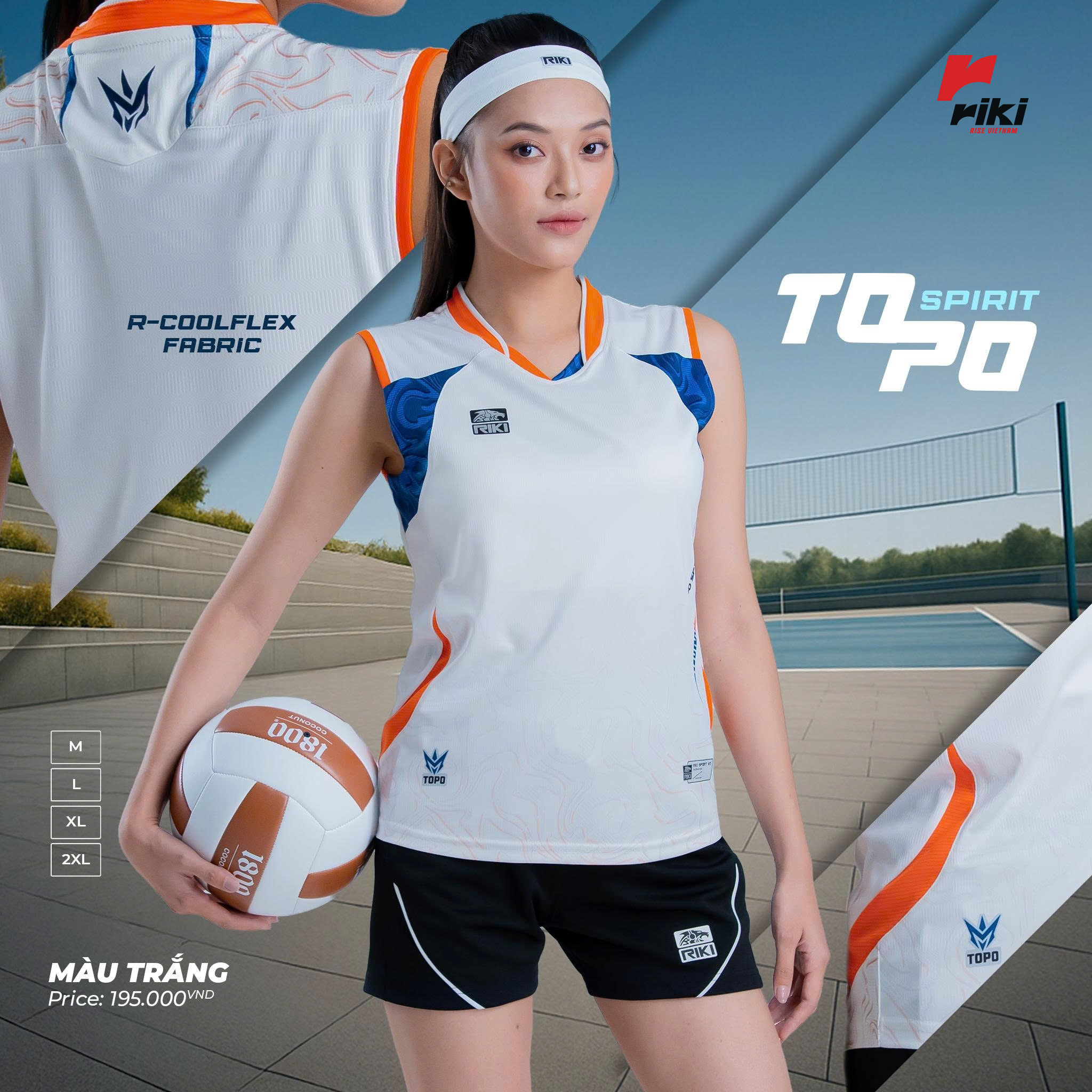 Đồ Bóng Chuyền RIKI TOPO Nữ Trắng