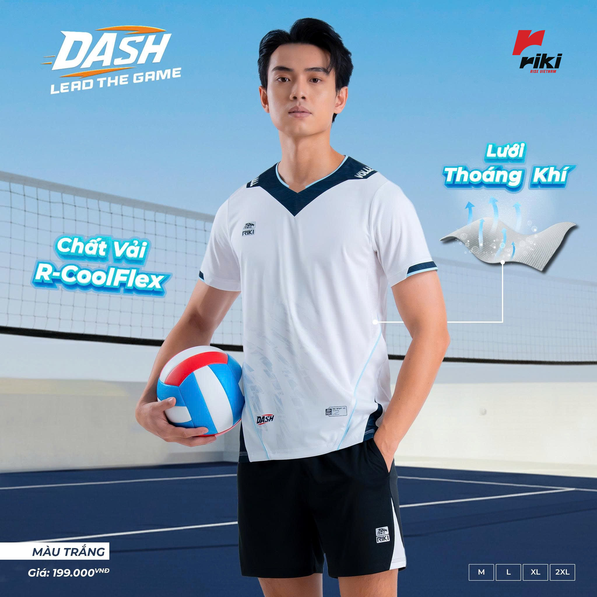 Đồ Bóng Chuyền RIKI DASH Nam Trắng
