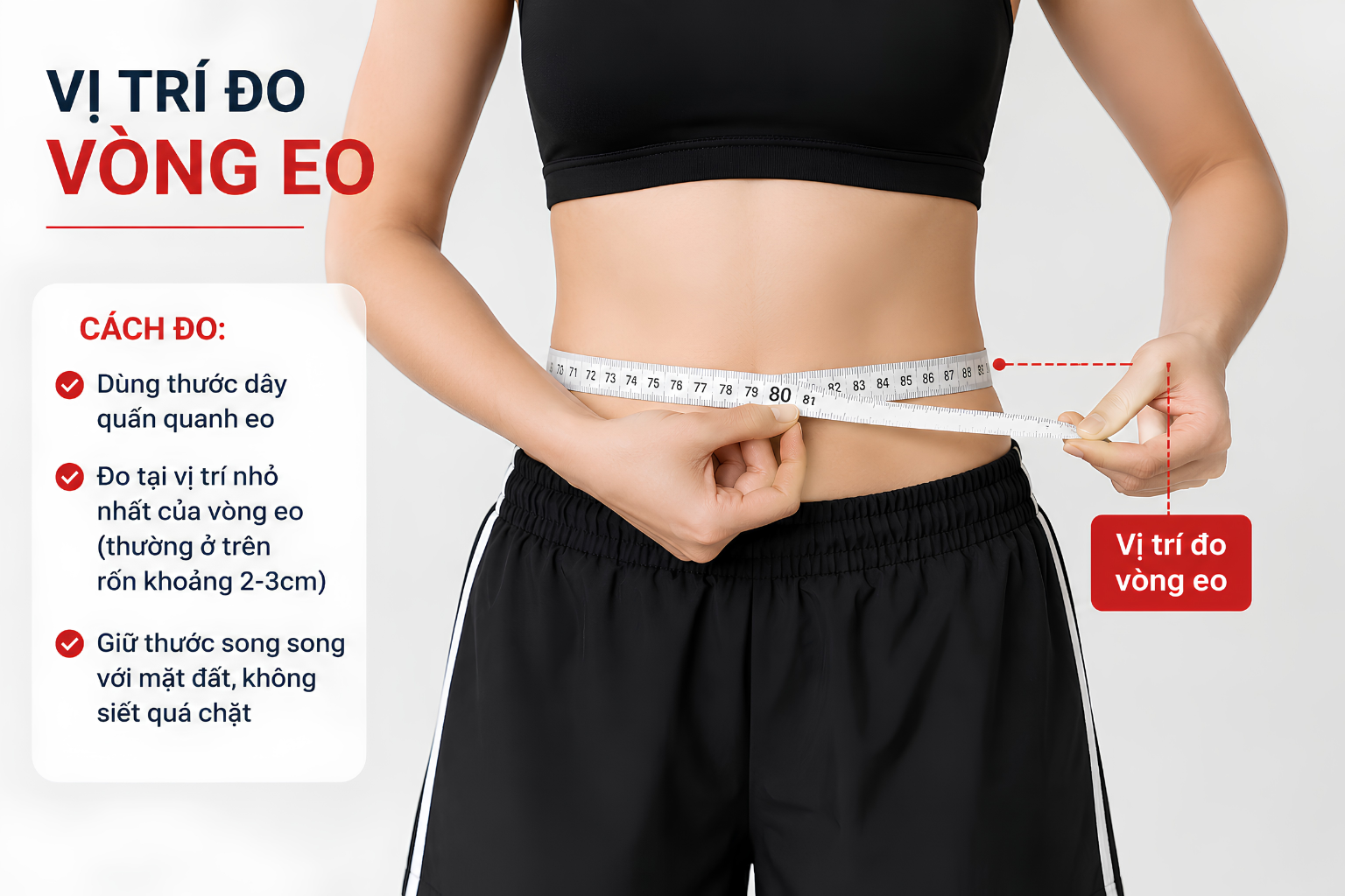 Cách đo vòng eo để chọn size quần thể thao
