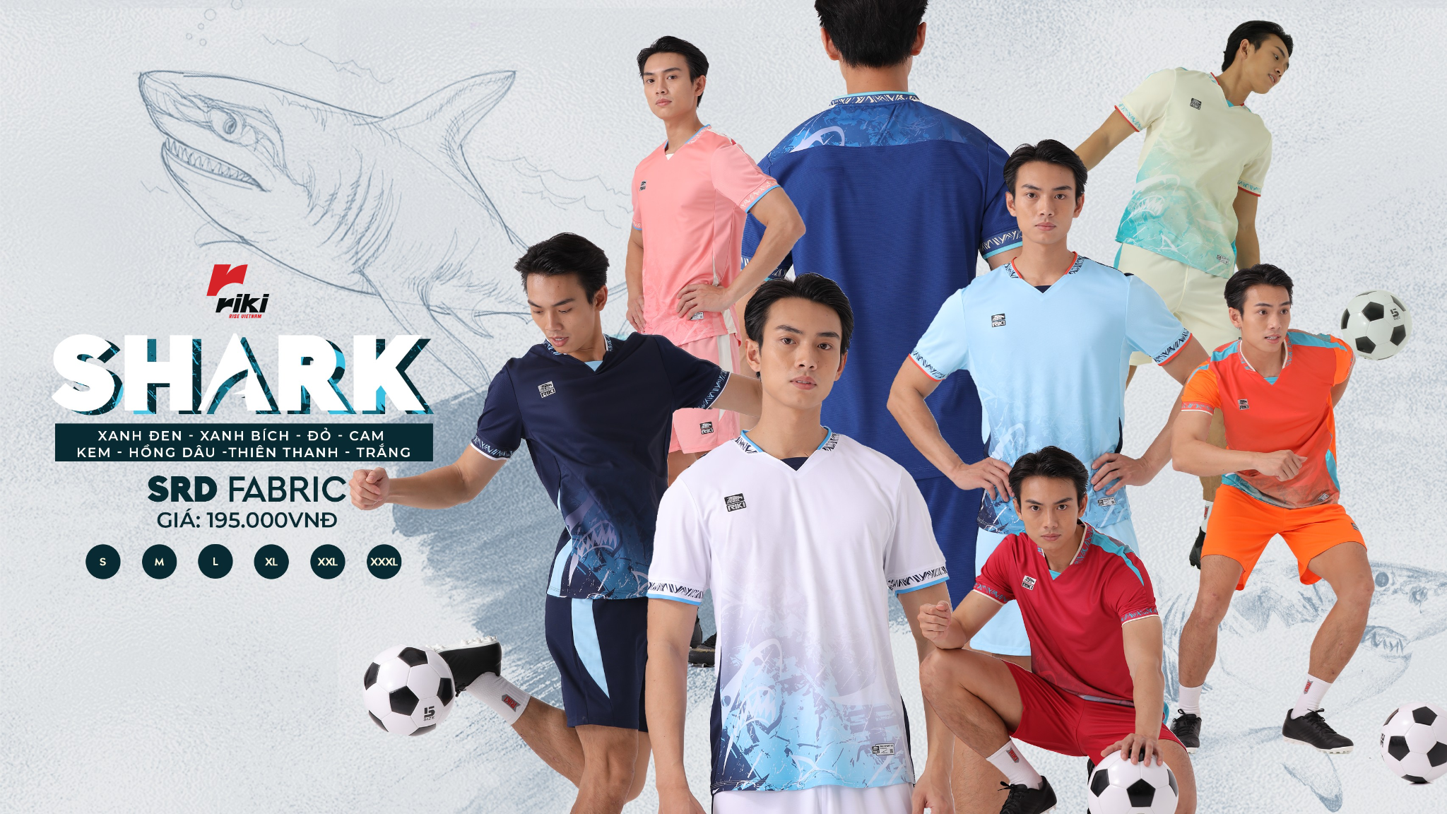 Đồ Bóng Đá Unisex RIKI SHARK thiết kế thể thao hiện đại