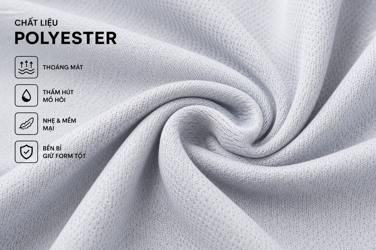 Chất liệu Polyester trong quần áo thể thao