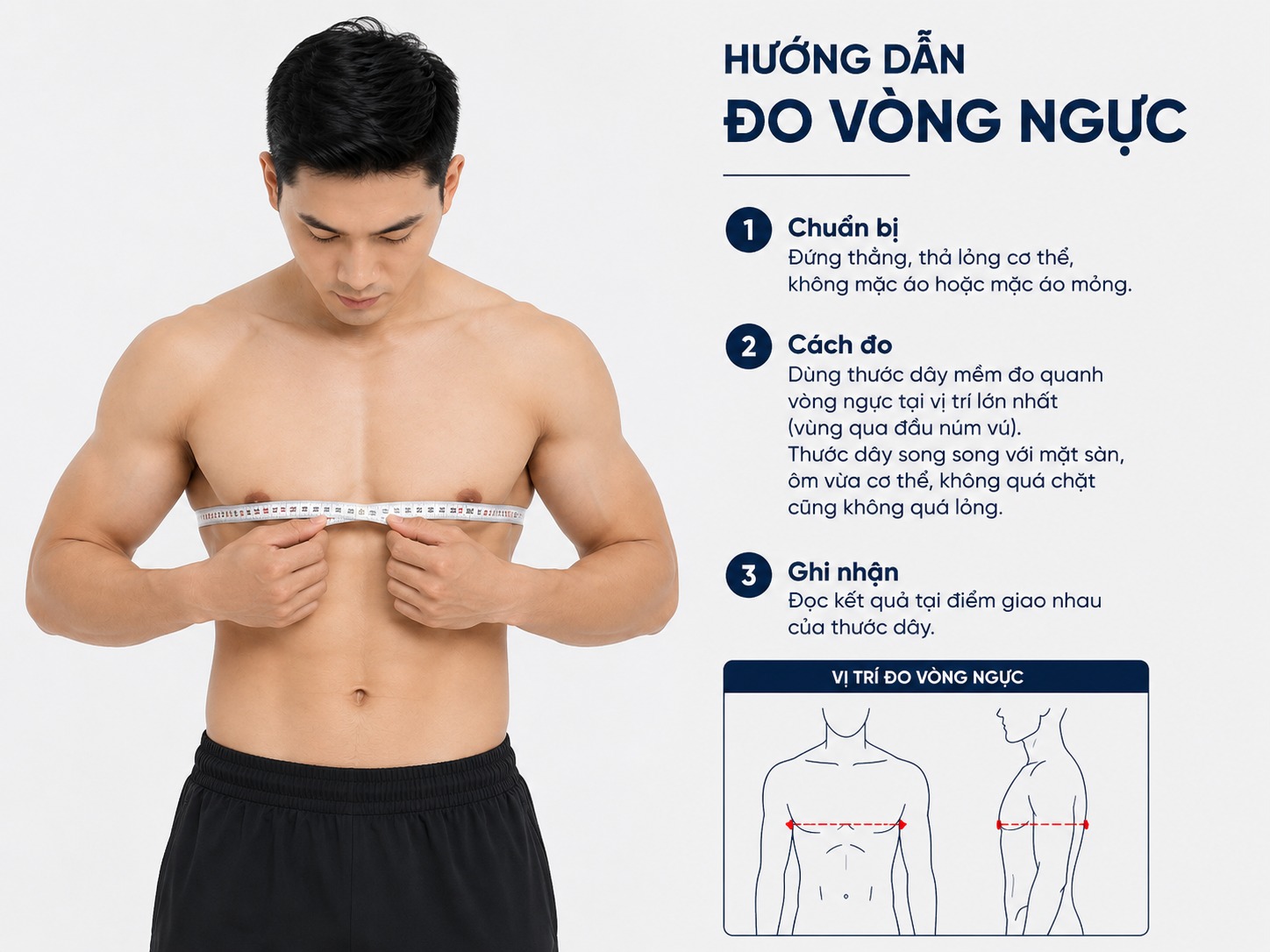 Cách đo vòng ngực chọn size áo