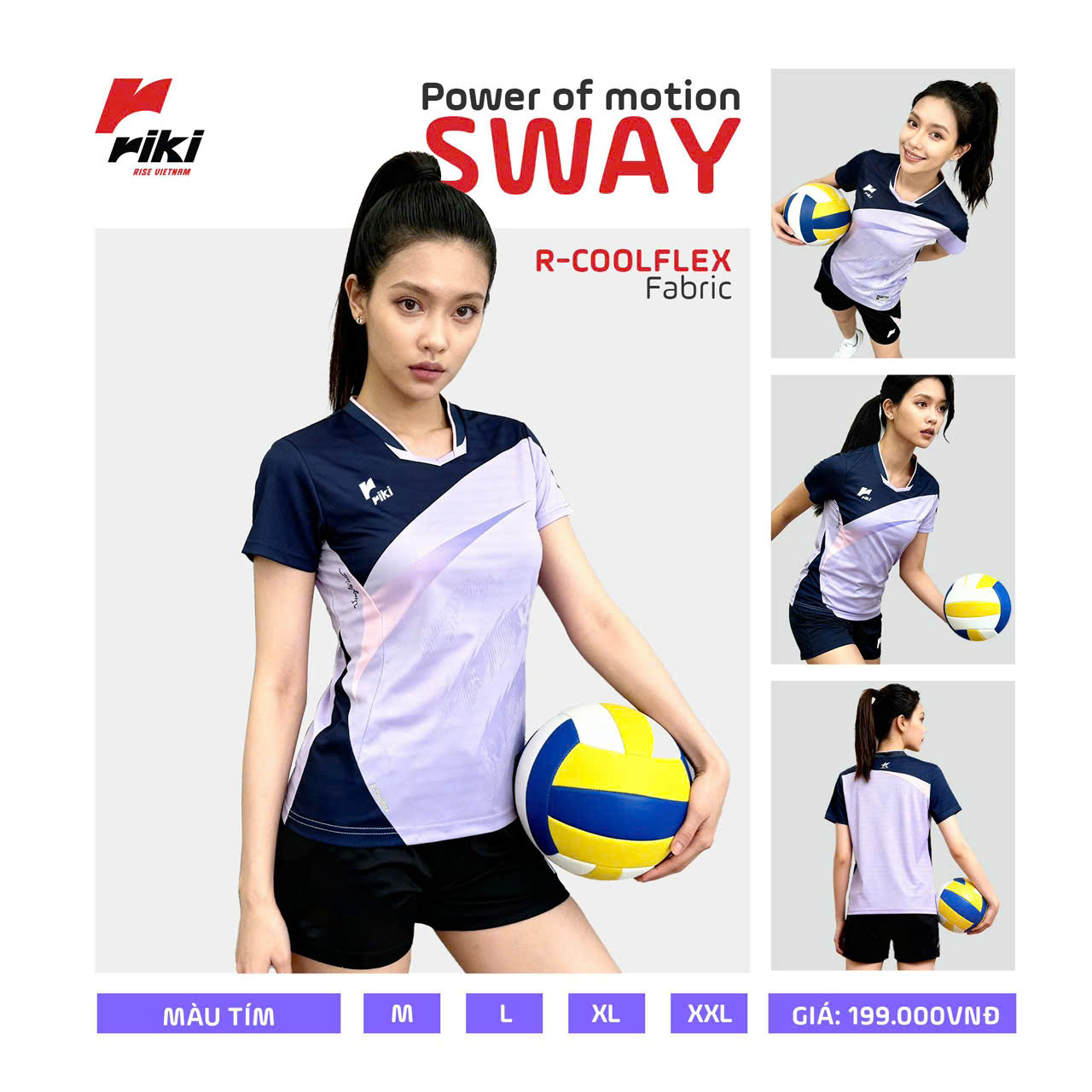 Đồ Bóng Chuyền RIKI SWAY Nữ Tím