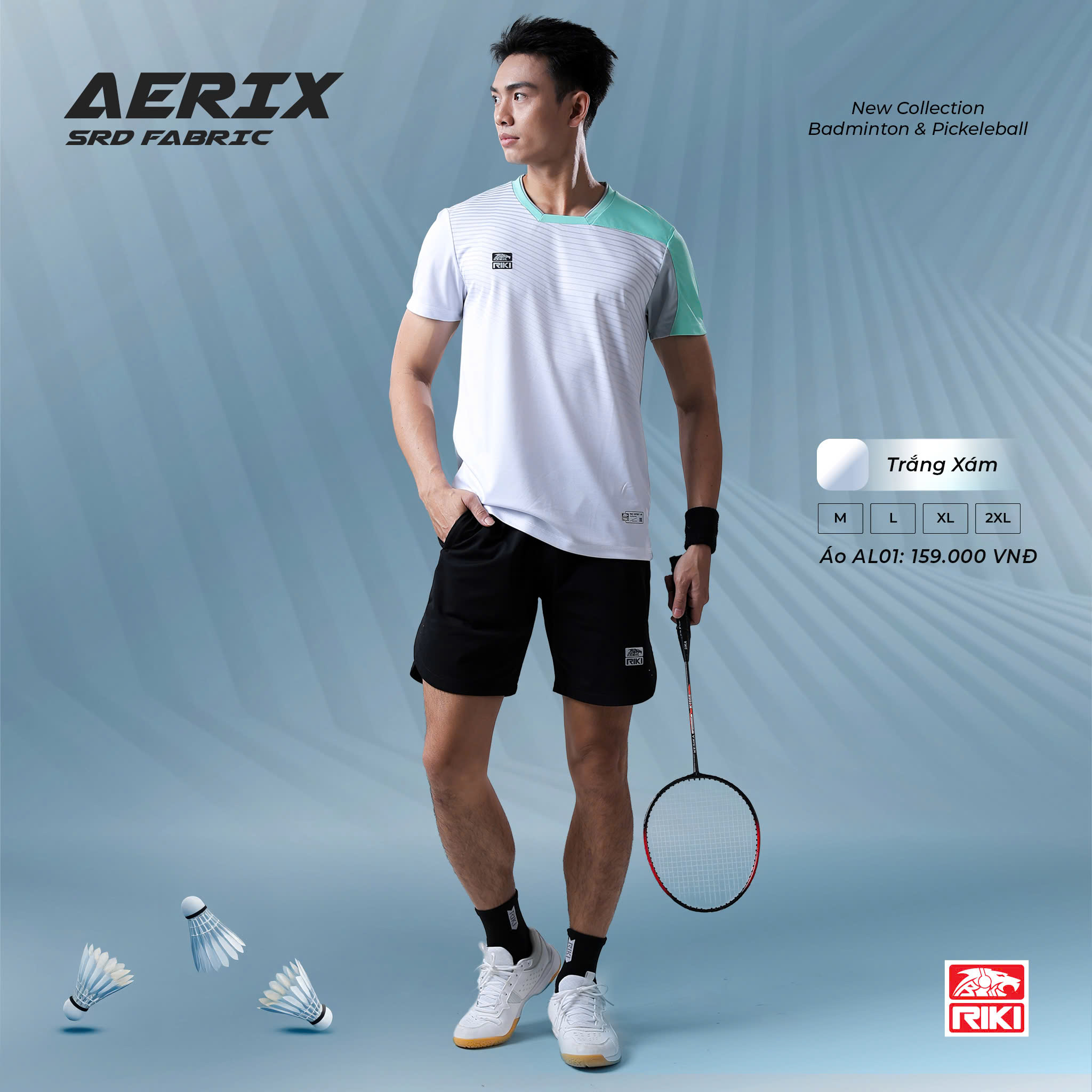 Form áo thể thao nam RIKI AL01 vừa vặn và thoải mái